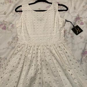 NWT eyelet cream dress